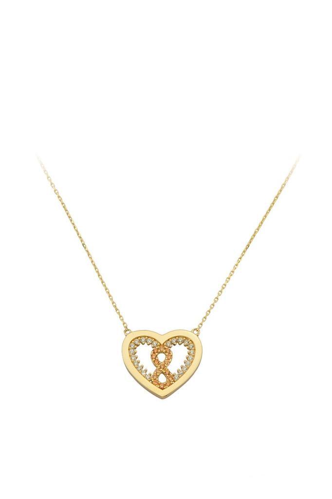 Gold -Hearted Infinity Necklace