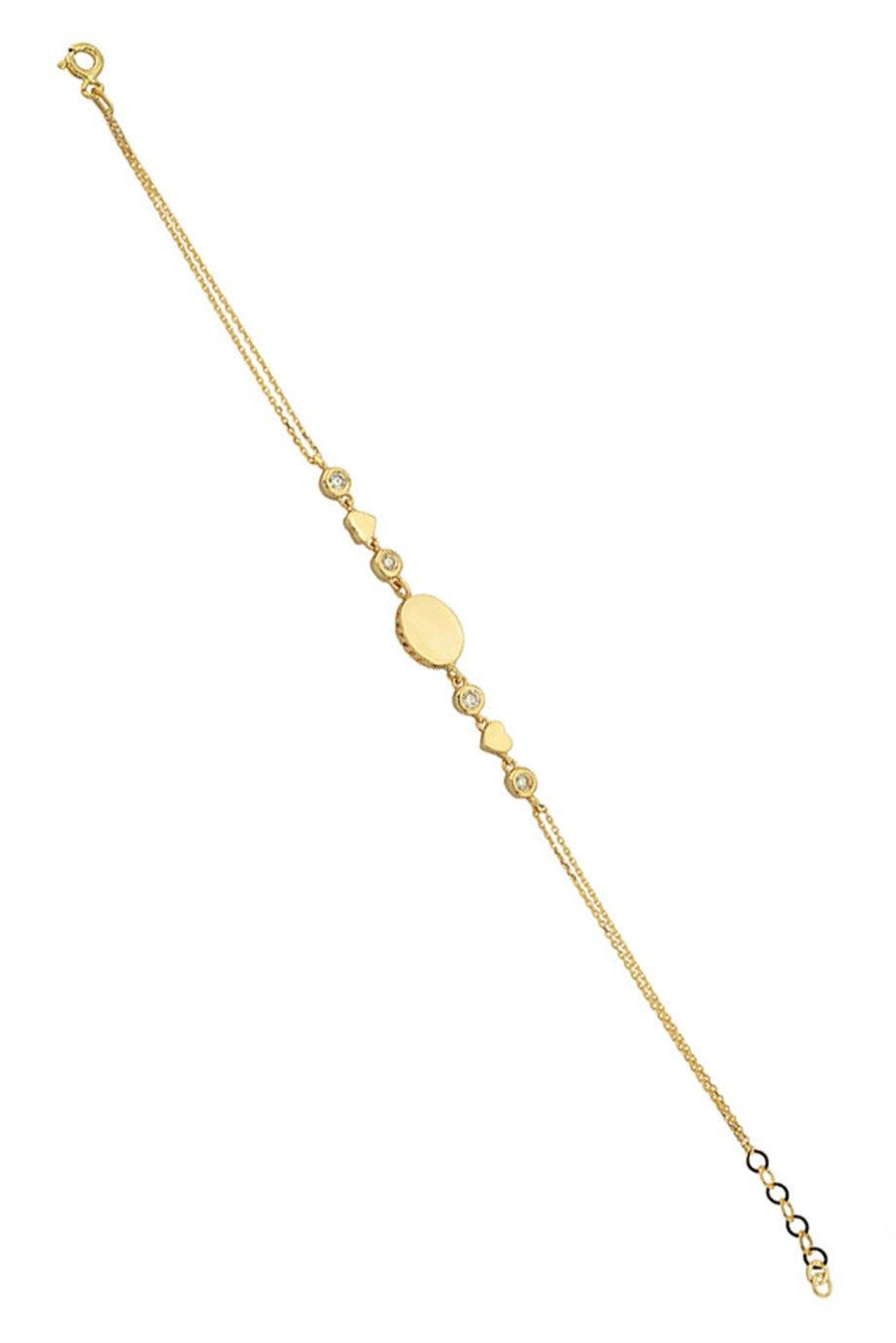 Gold -Hearted Design Bracelet