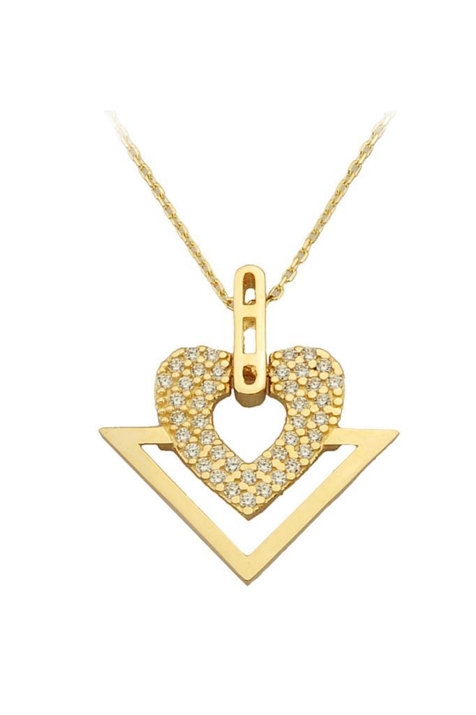 Gold -Hearted Design Necklace