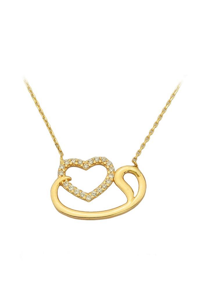 Gold -Hearted Vav Necklace