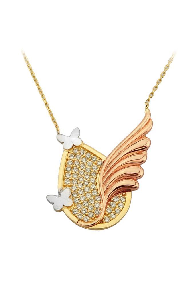 Gold Winged Drop Necklace