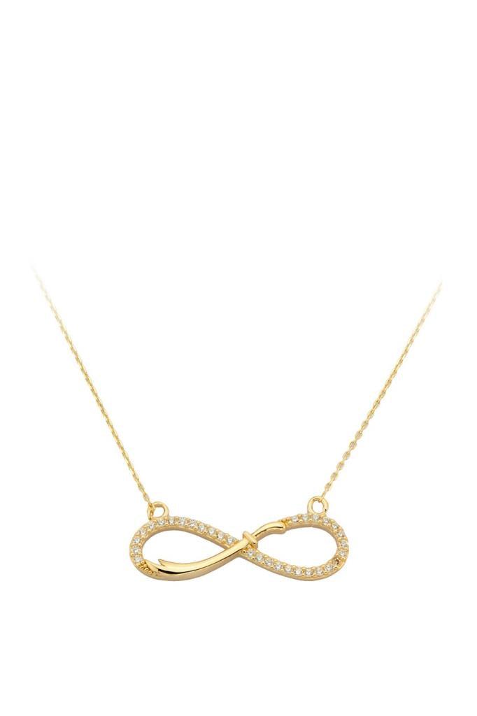 Golden Sword Motif Infinity Necklace