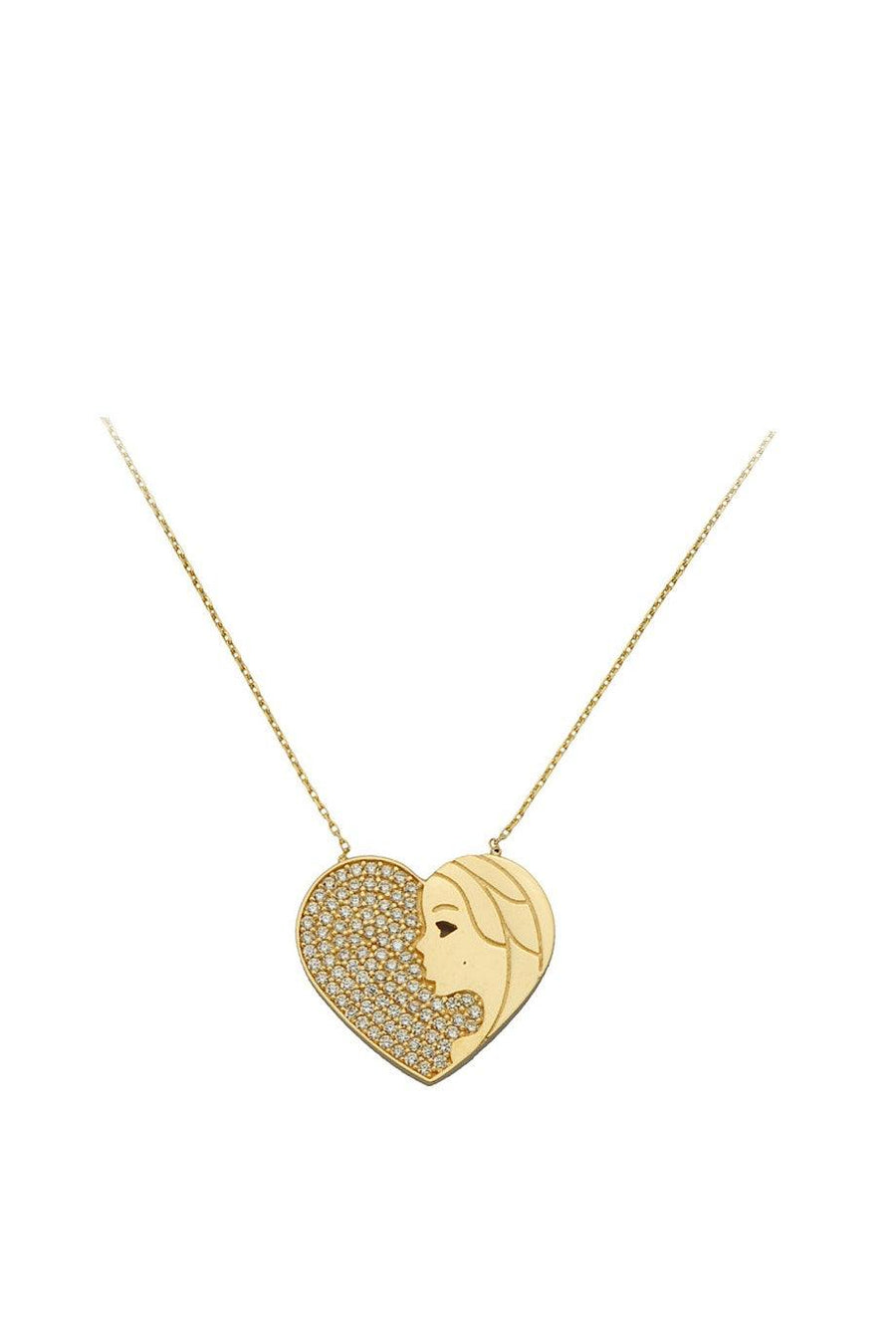 Golden Girl Detailed Heart Necklace