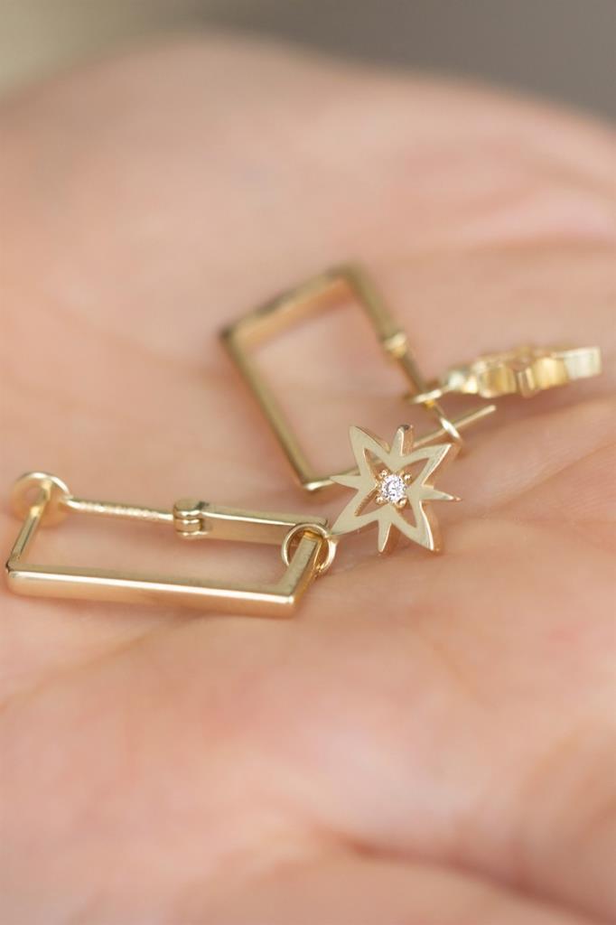 Golden Pole Star Earrings