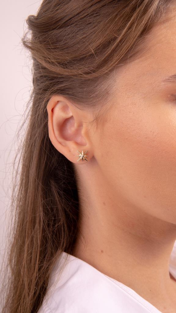 Gold Pole Star Earrings