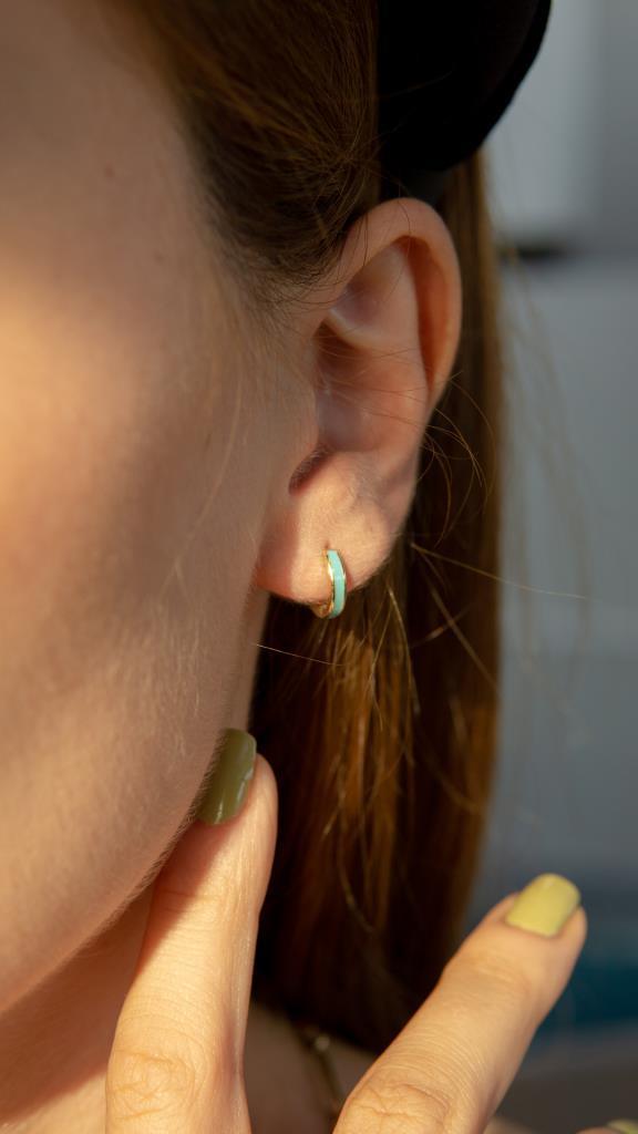 Gold Blue Earrings