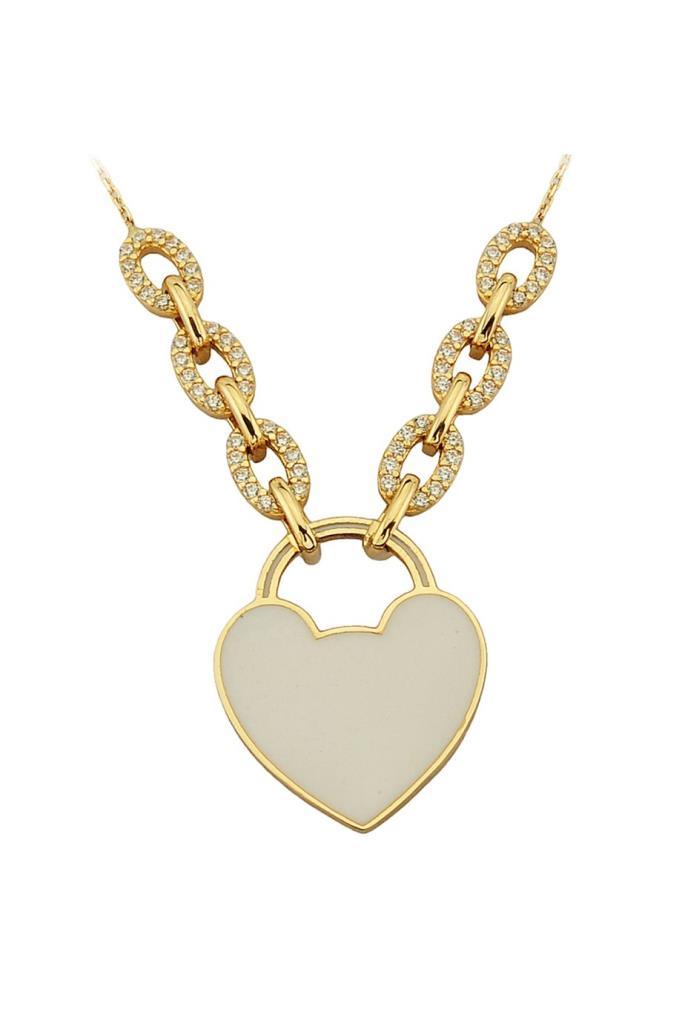 Gold Encouragement Heart Lock Necklace