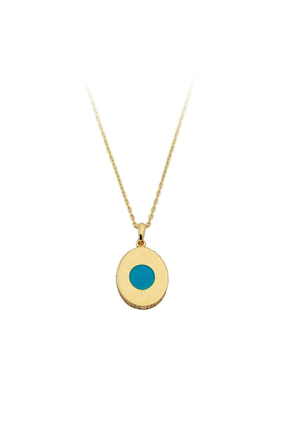 Gold Encourage Oval Necklace