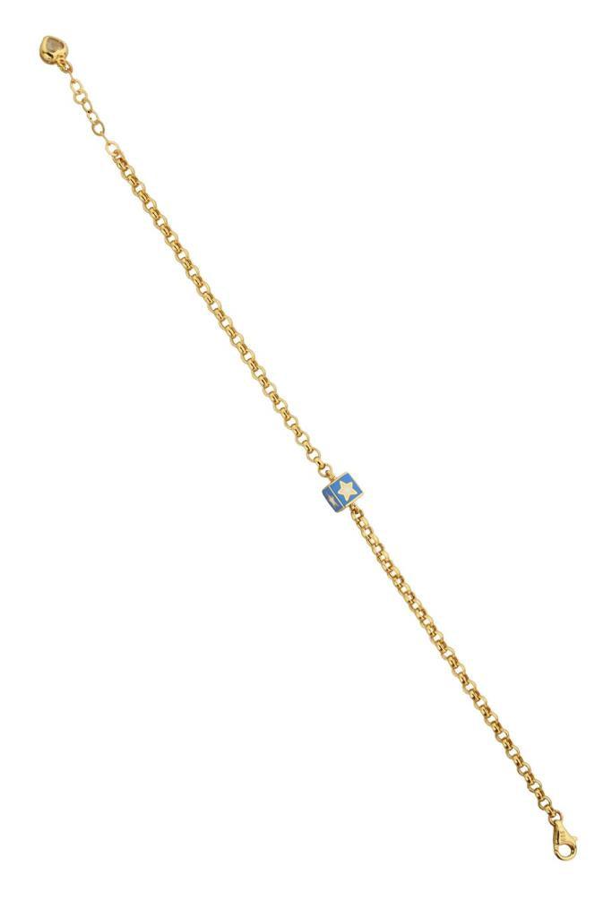 Gold Encoved Star Bracelet