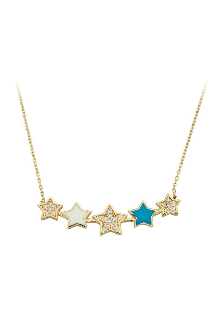 Golden Enamel Star Necklace