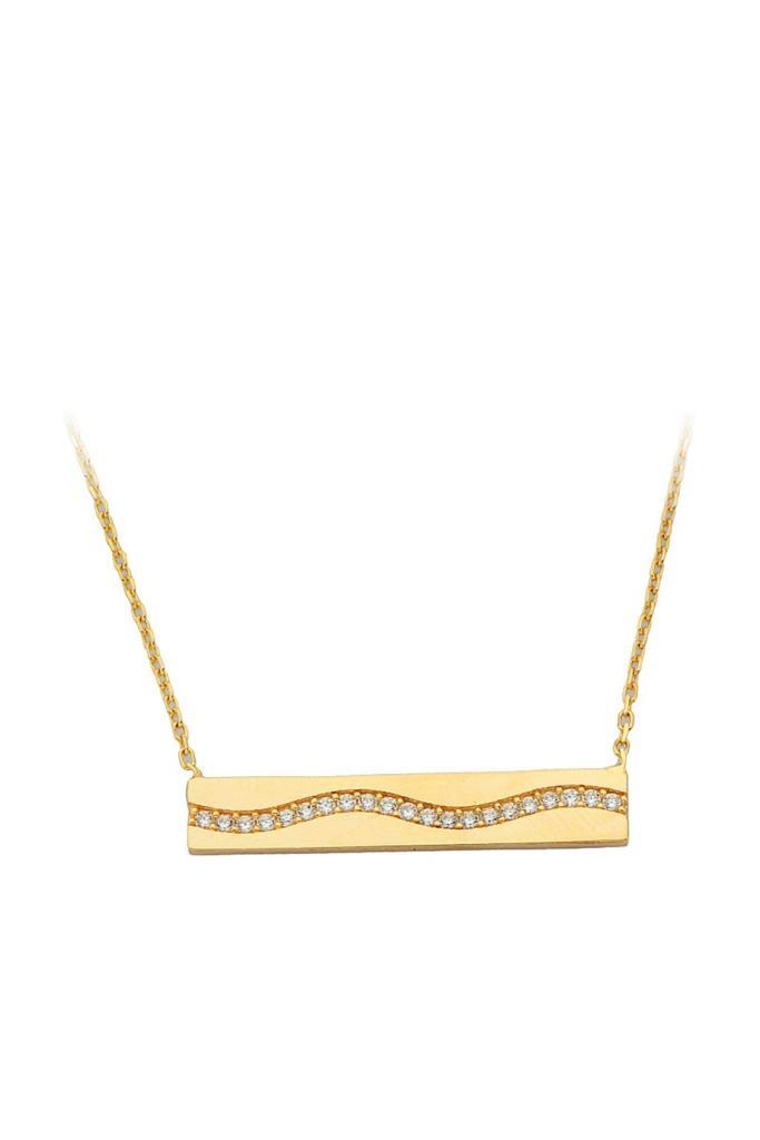 Gold Motif Plate Necklace