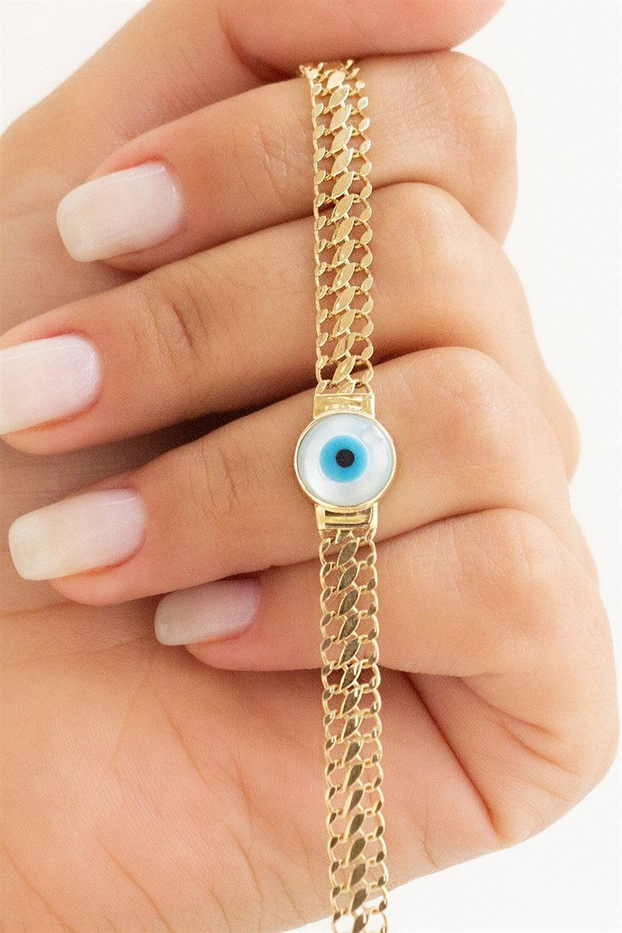 Gold Evil Eye Bead Bracelet