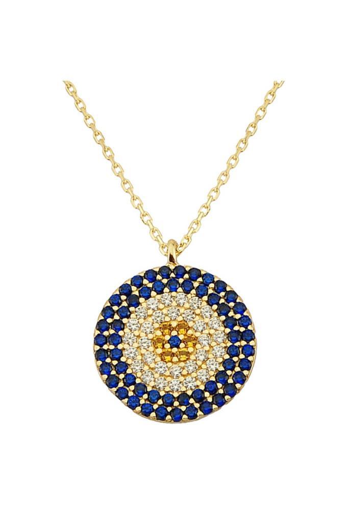 Gold Evil Eye Bead Necklace