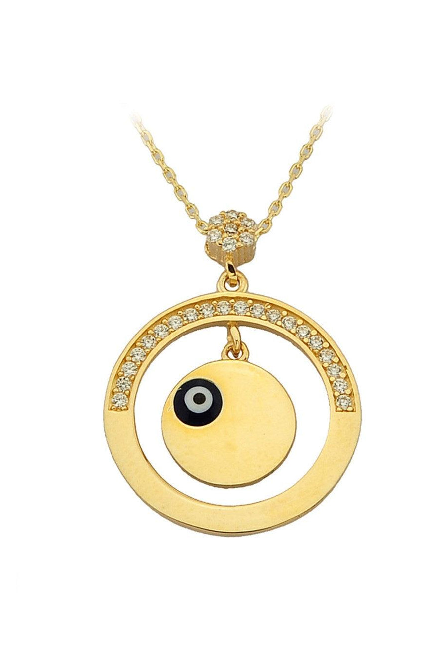 Gold Evil Eye Bead Necklace
