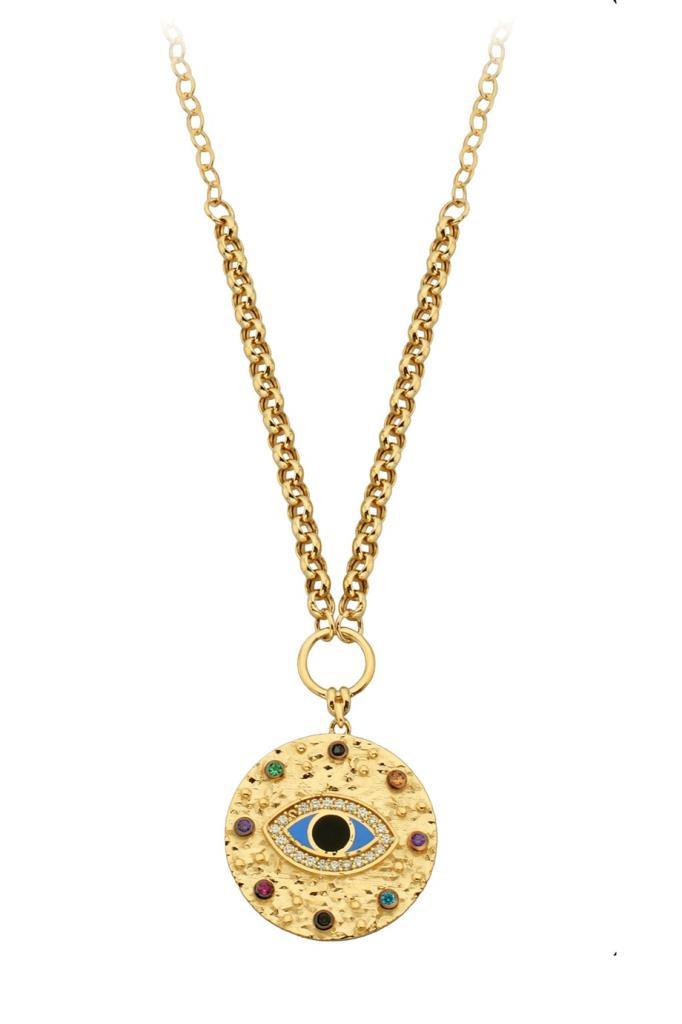 Gold Nazar Eye Necklace