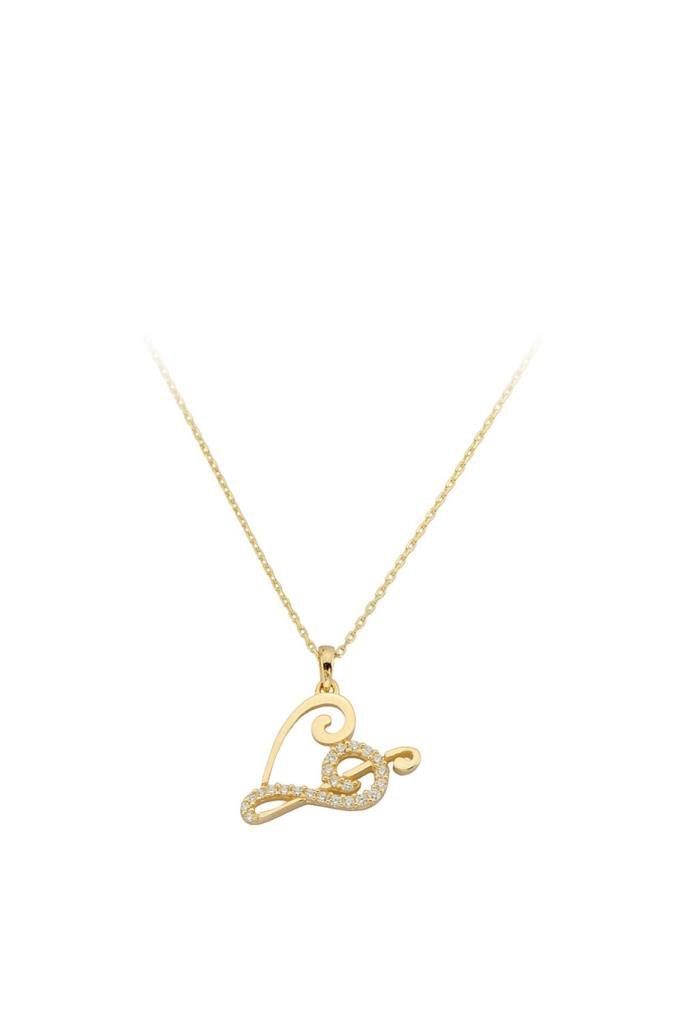 Gold Note Heart Necklace