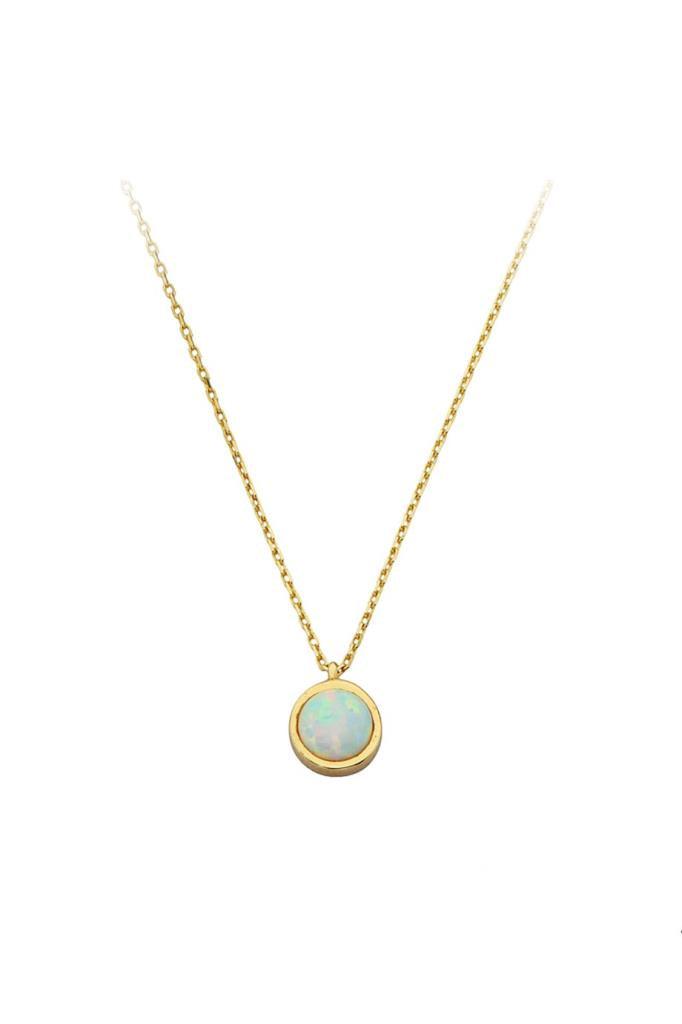 Gold Opal Stone Necklace
