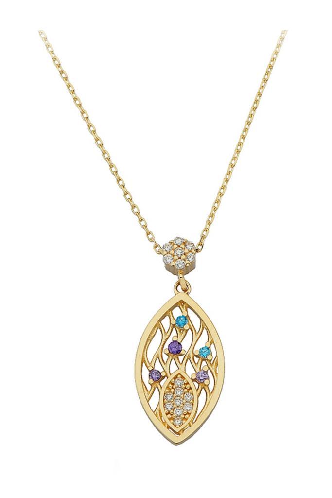 Gold Color Stone Design Necklace
