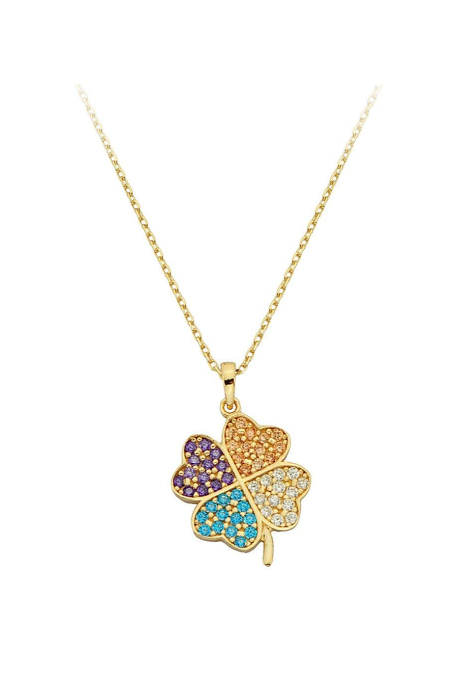 Golden -Colored Clover Necklace