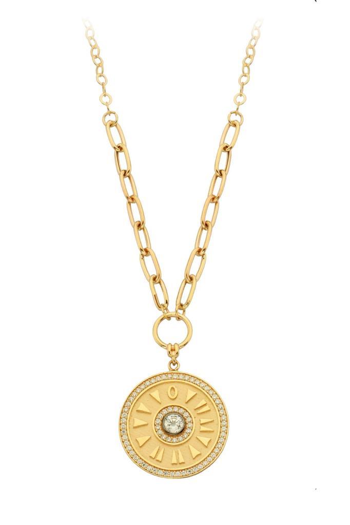 Gold Clock Necklace