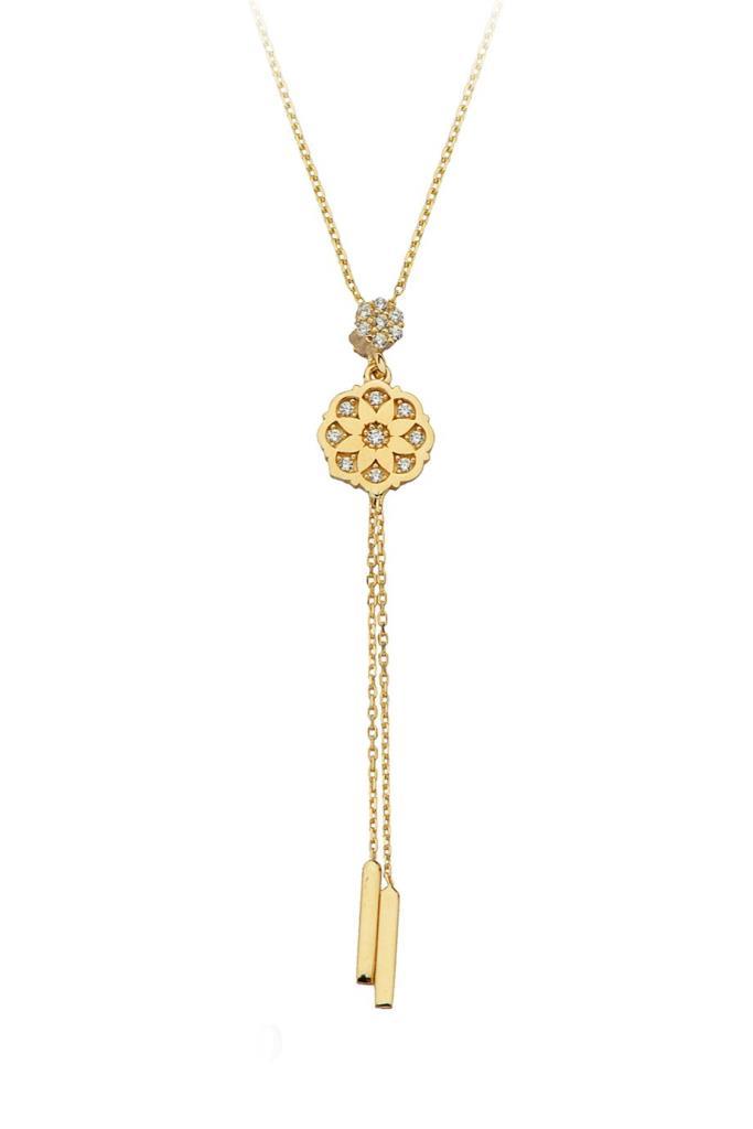 Gold Swinging Flower Necklace
