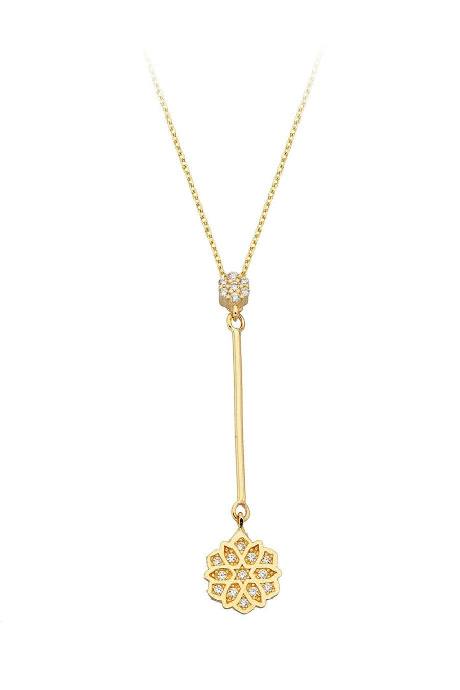 Gold Swinging Flower Necklace