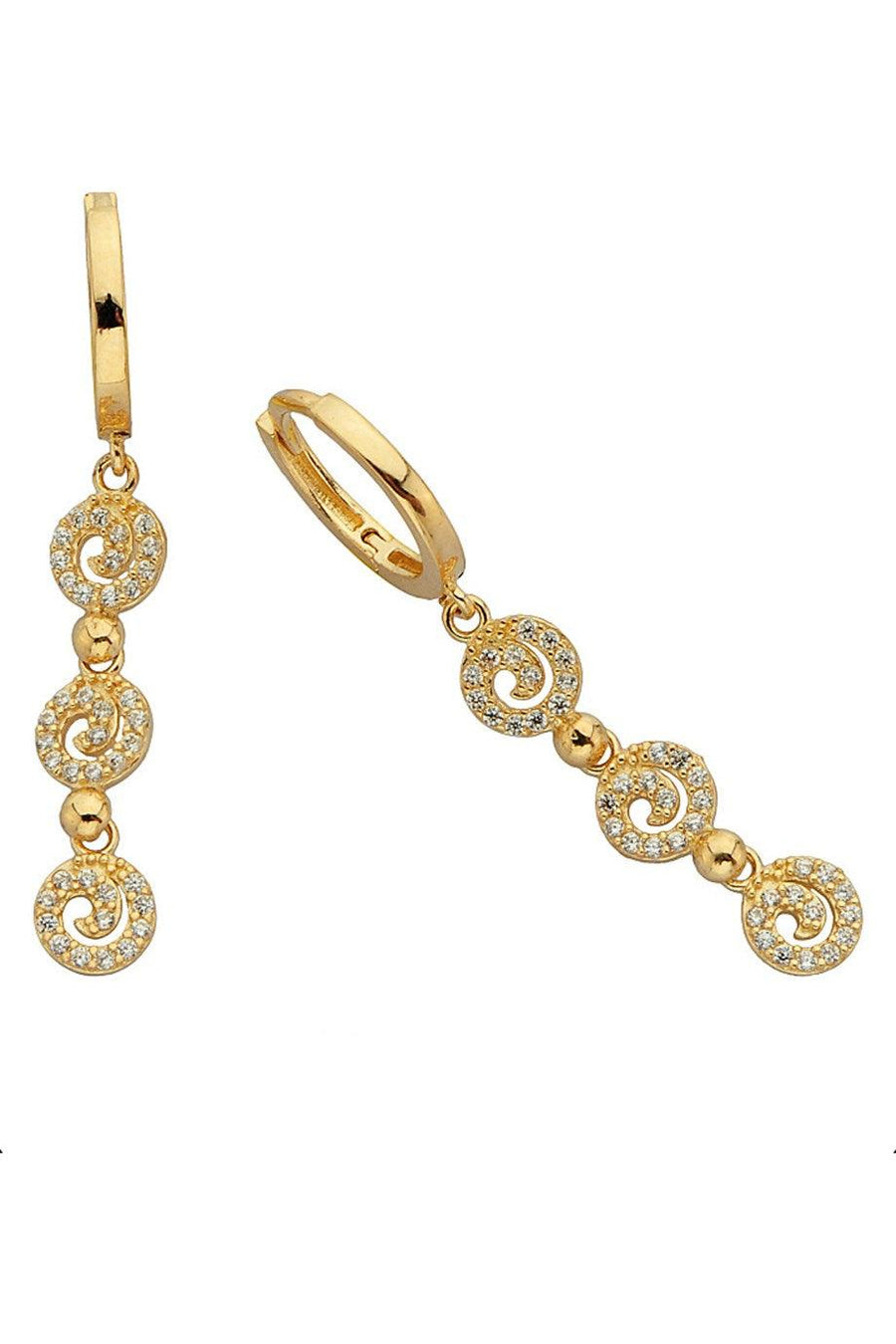 Gold Shaking Spiral Earrings