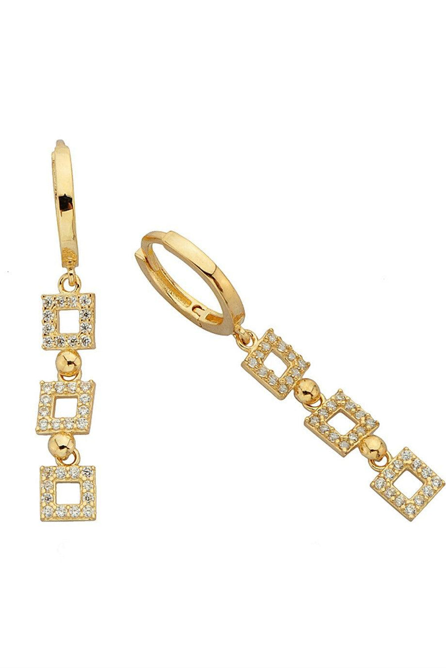 Gold Swinging Design Earrings
