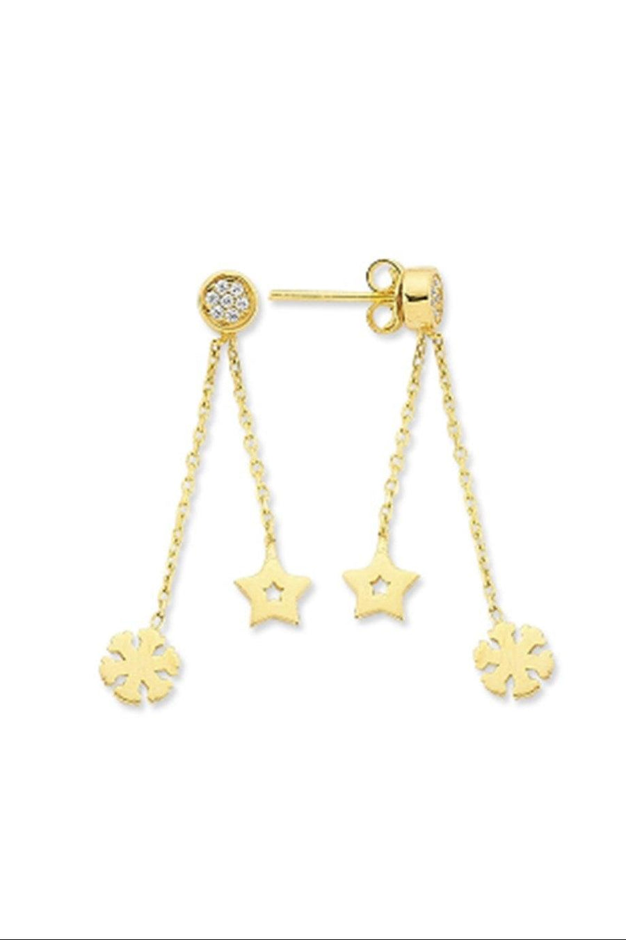 Golden Swinging Star Cartean Earrings
