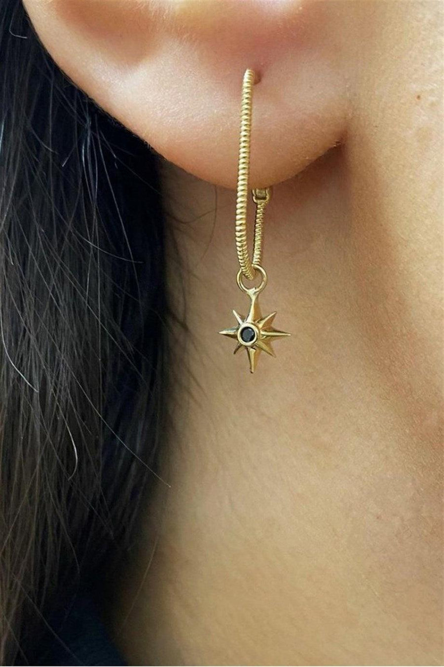 Golden Shimal Star Earrings