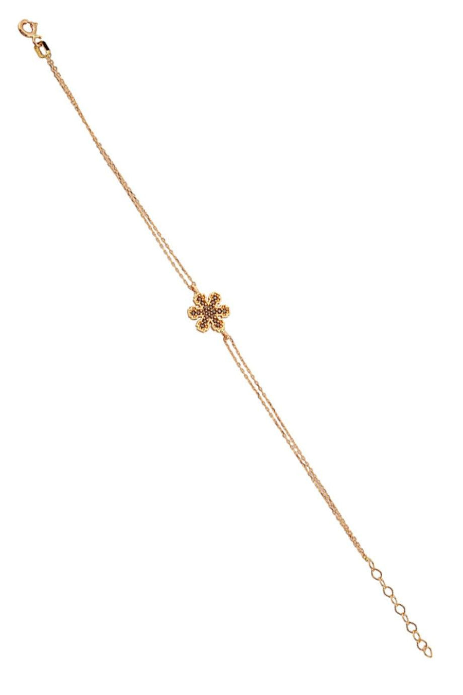 Golden Black Stone Snowflake Bracelet