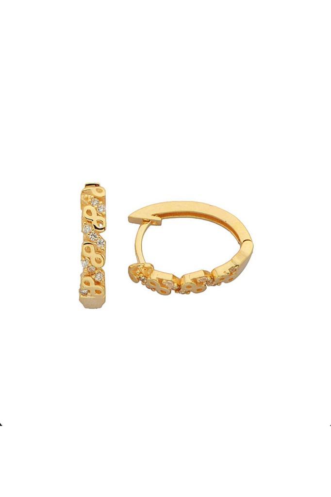 Golden Infinity Figure Ring Earrings