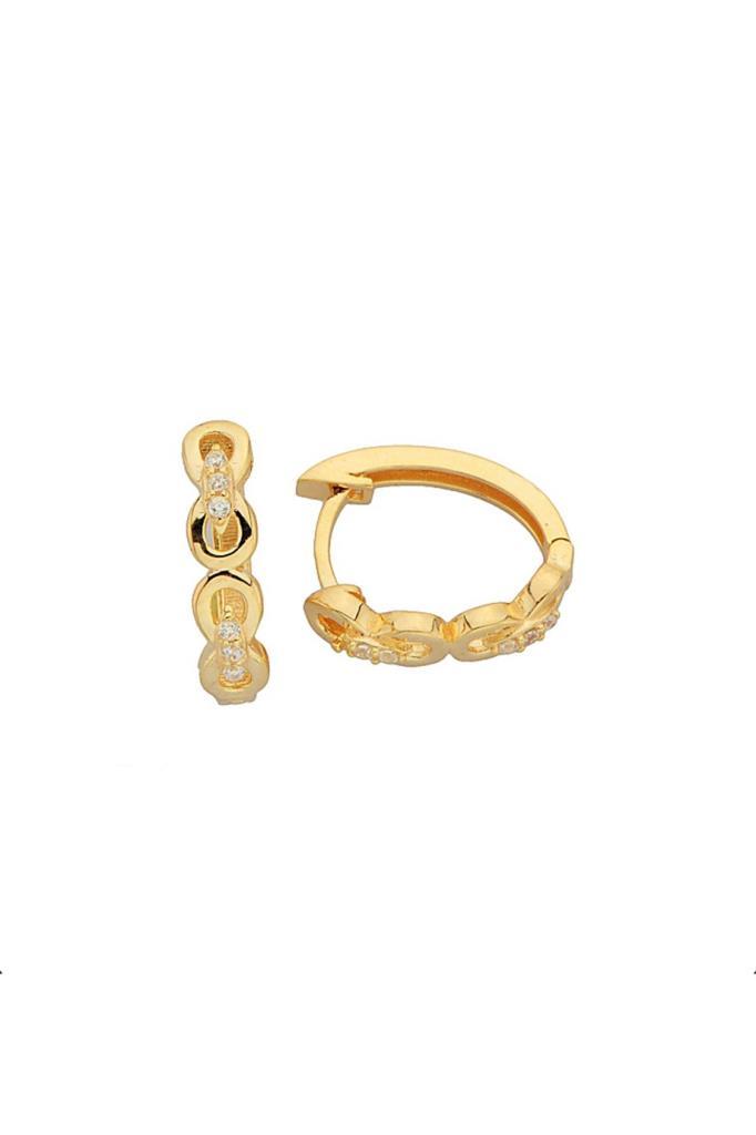 Golden Infinity Figure Ring Earrings