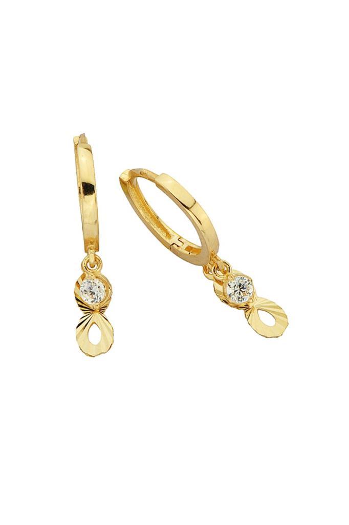 Gold Infinity Ring Earrings