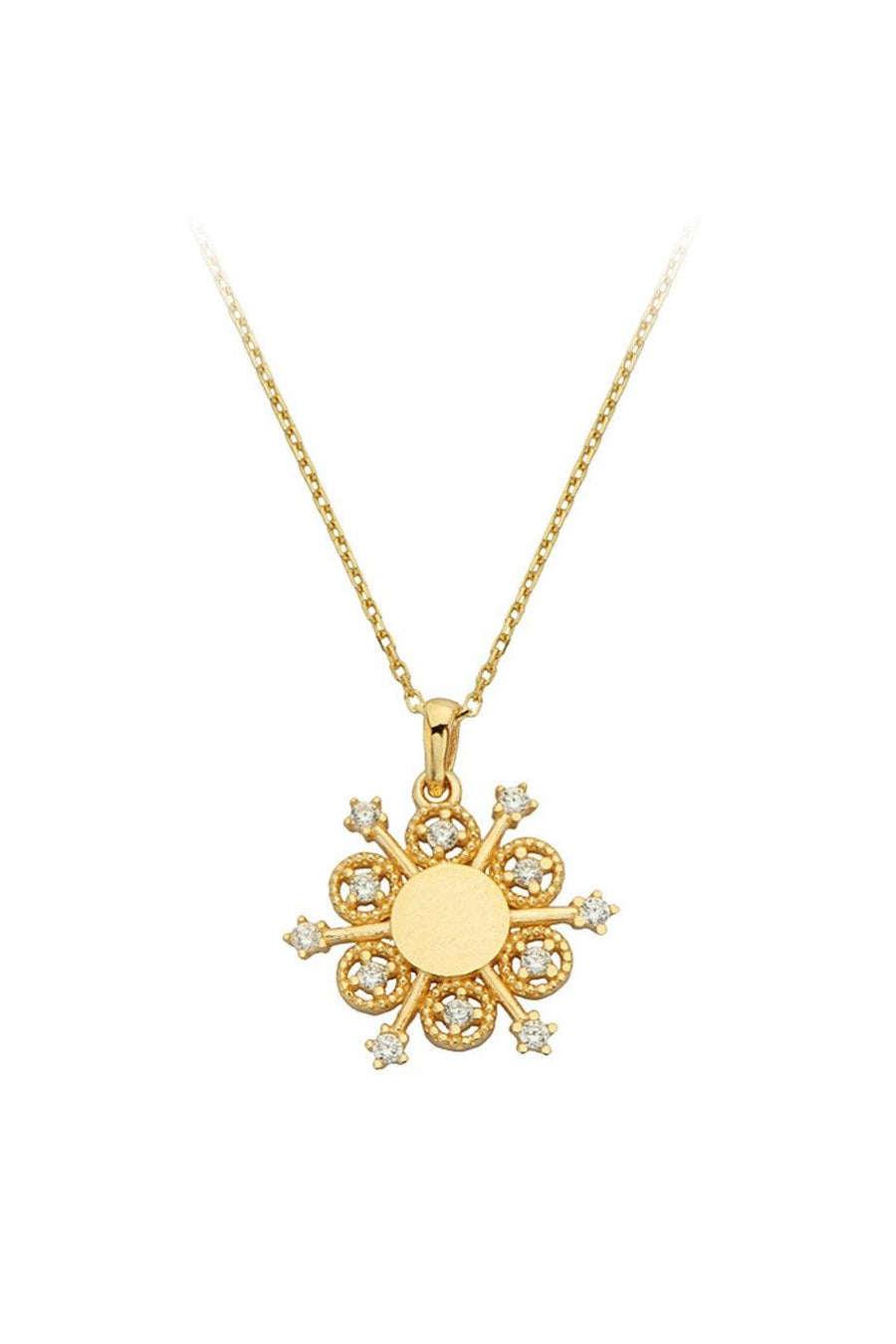 Gold Design Flower Necklace