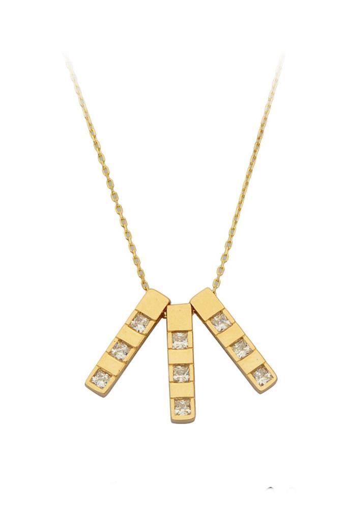Gold Design Bar Necklace