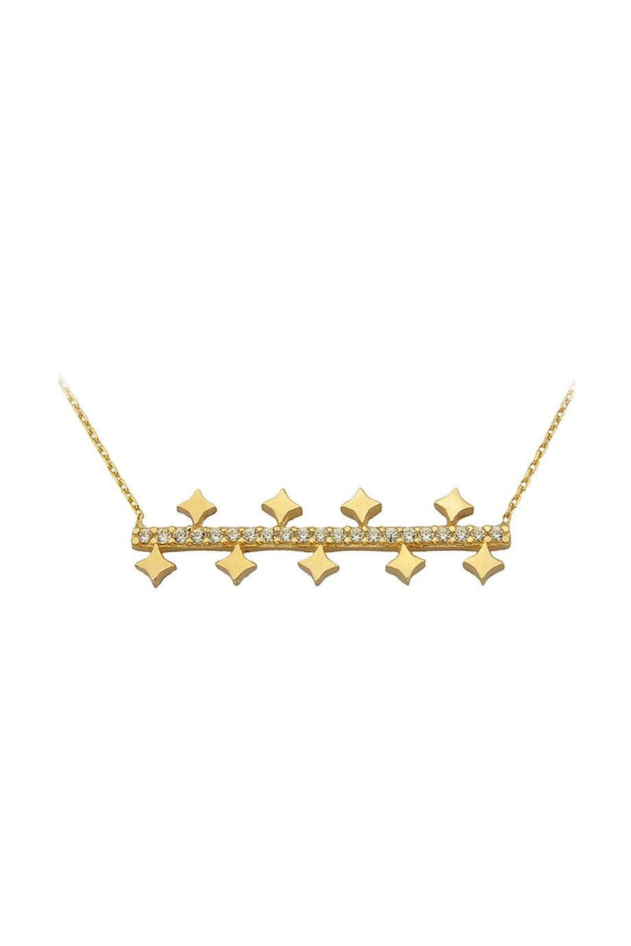 Gold Design Bar Necklace