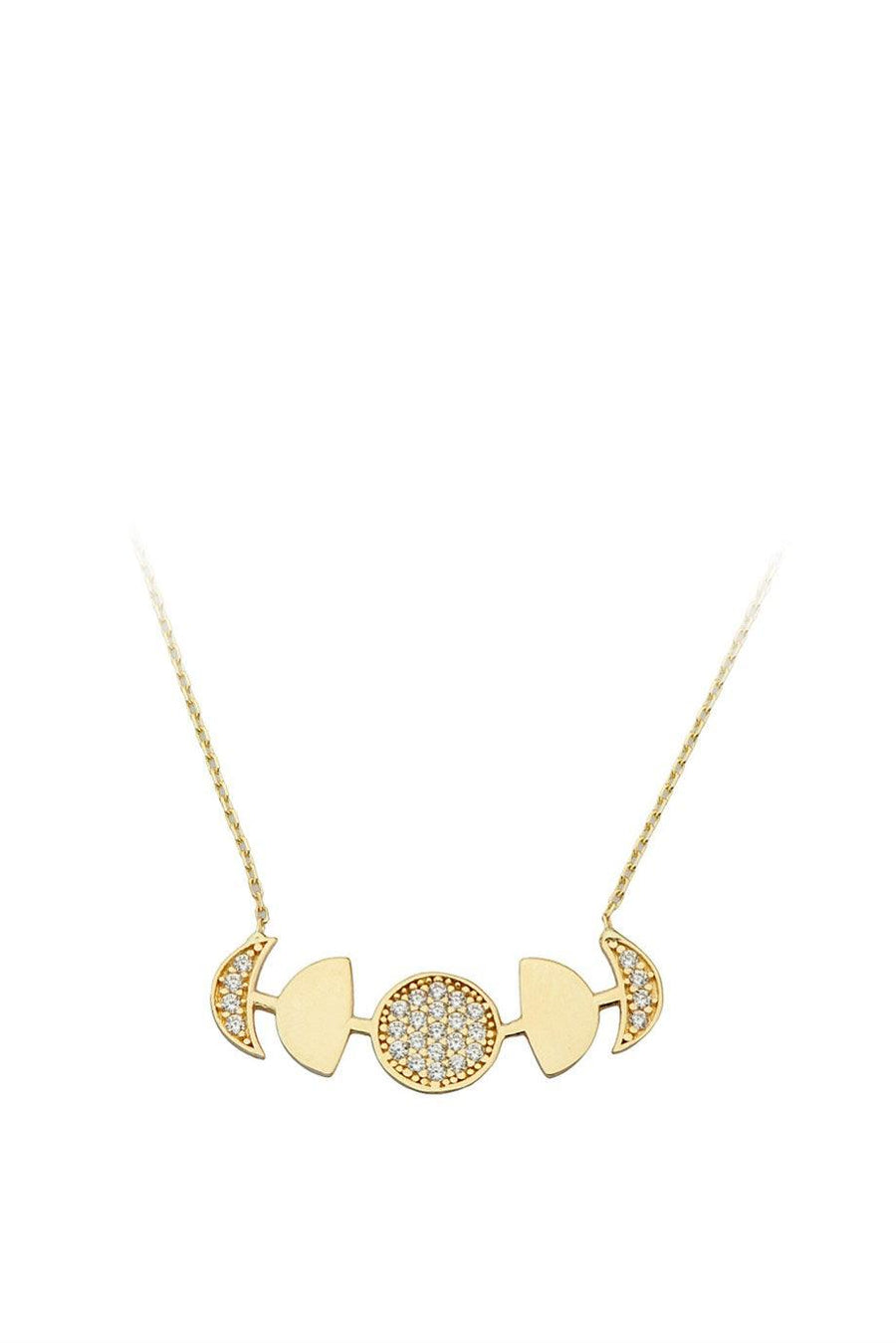 Gold Design Crescent Necklace