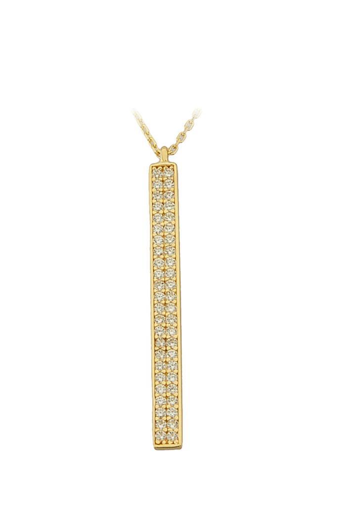 Gold Stone Bar Necklace