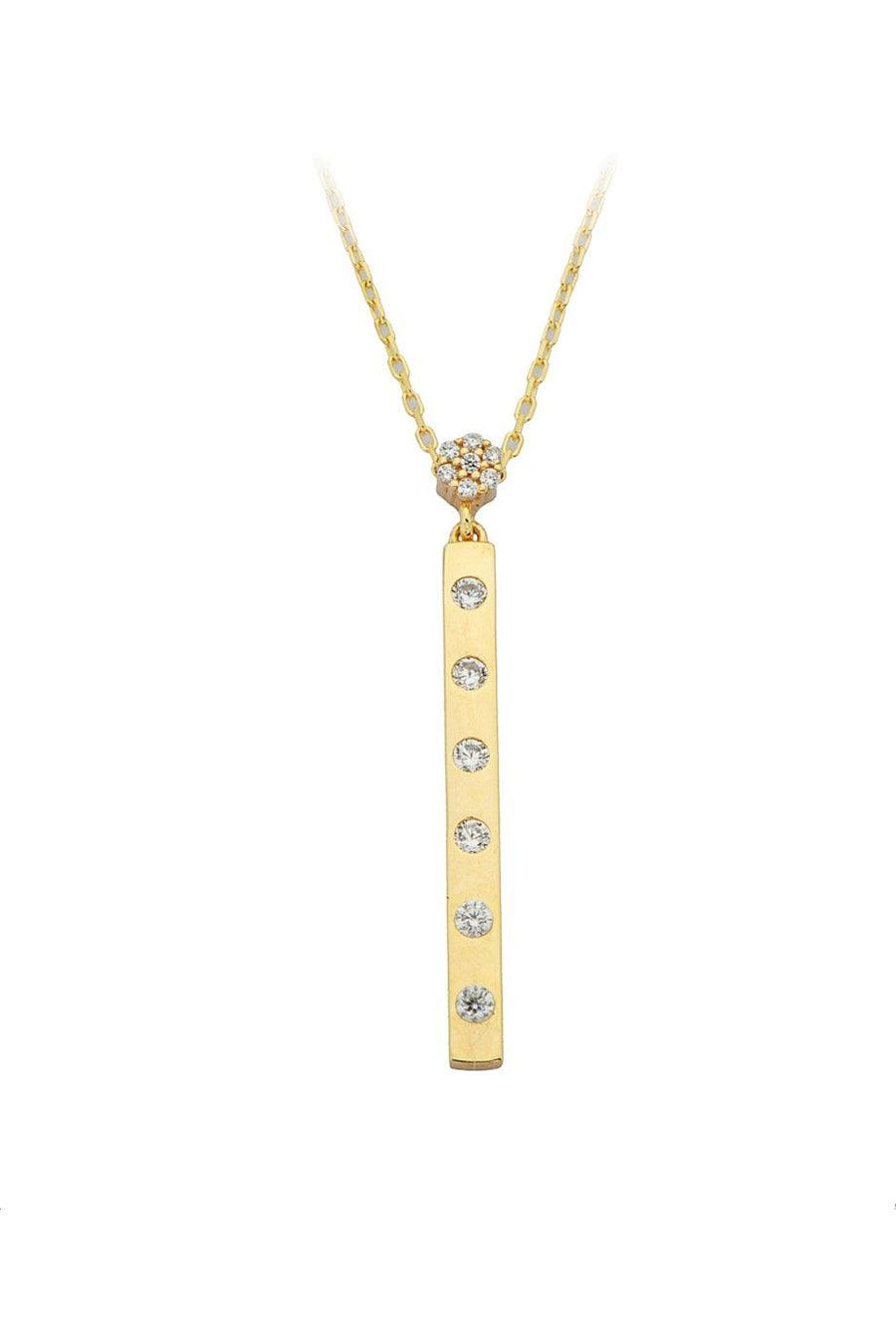 Gold Stone Bar Necklace