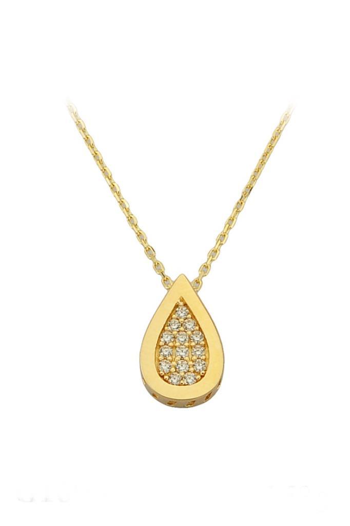 Gold Stone Drop Necklace