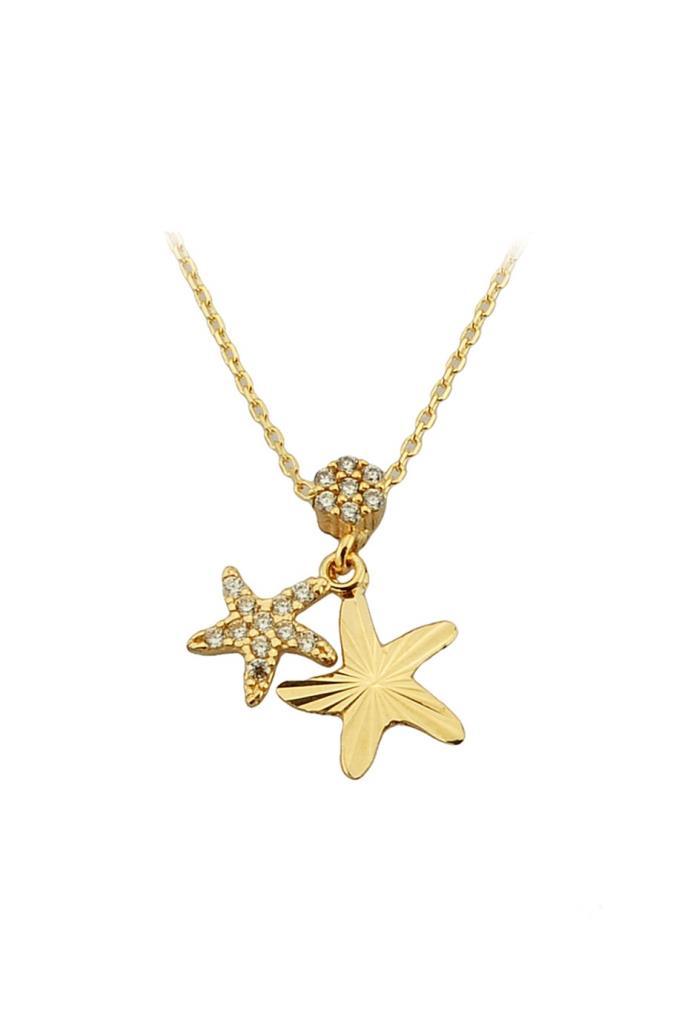 Golden Stone Sea Star Necklace