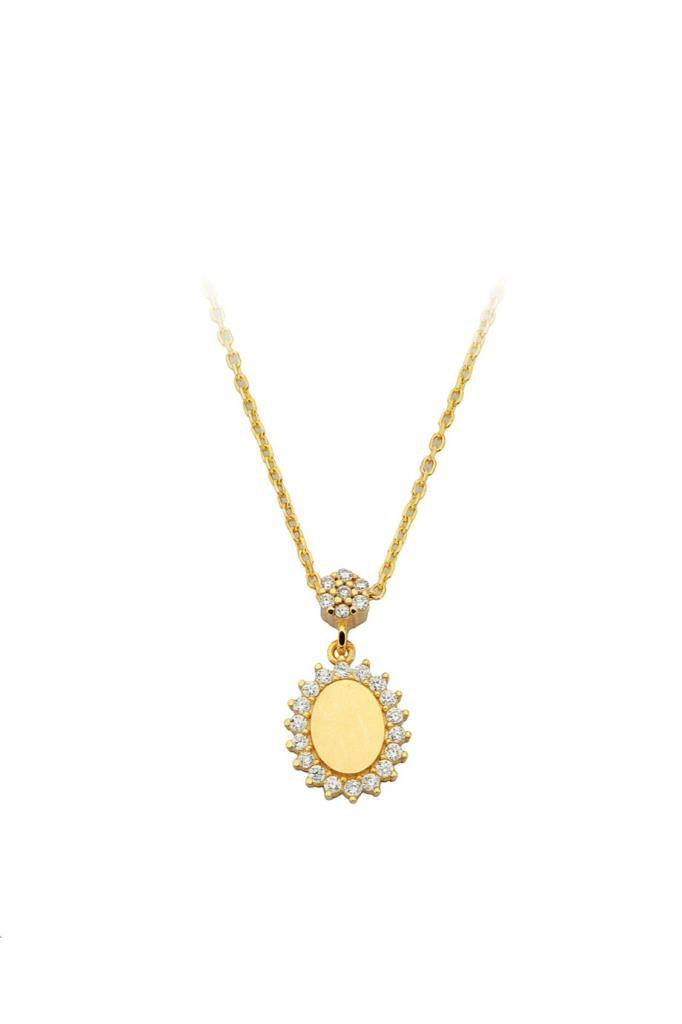Gold Stone Sun Necklace