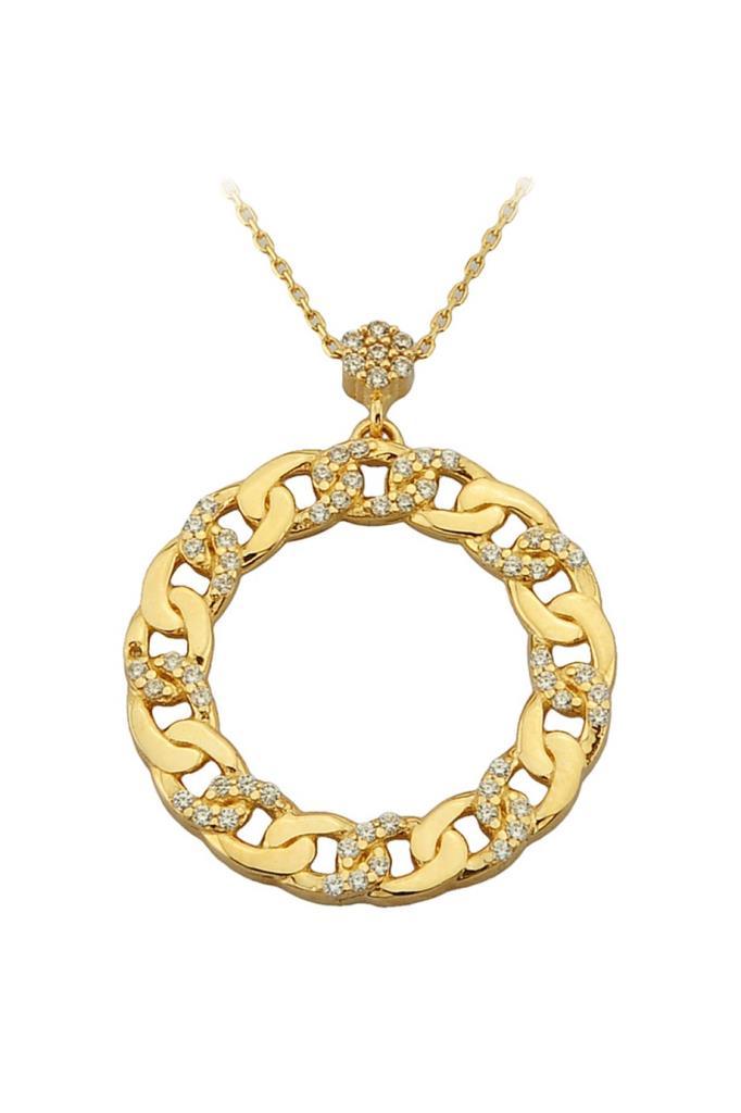 Golden Stone Ring Necklace