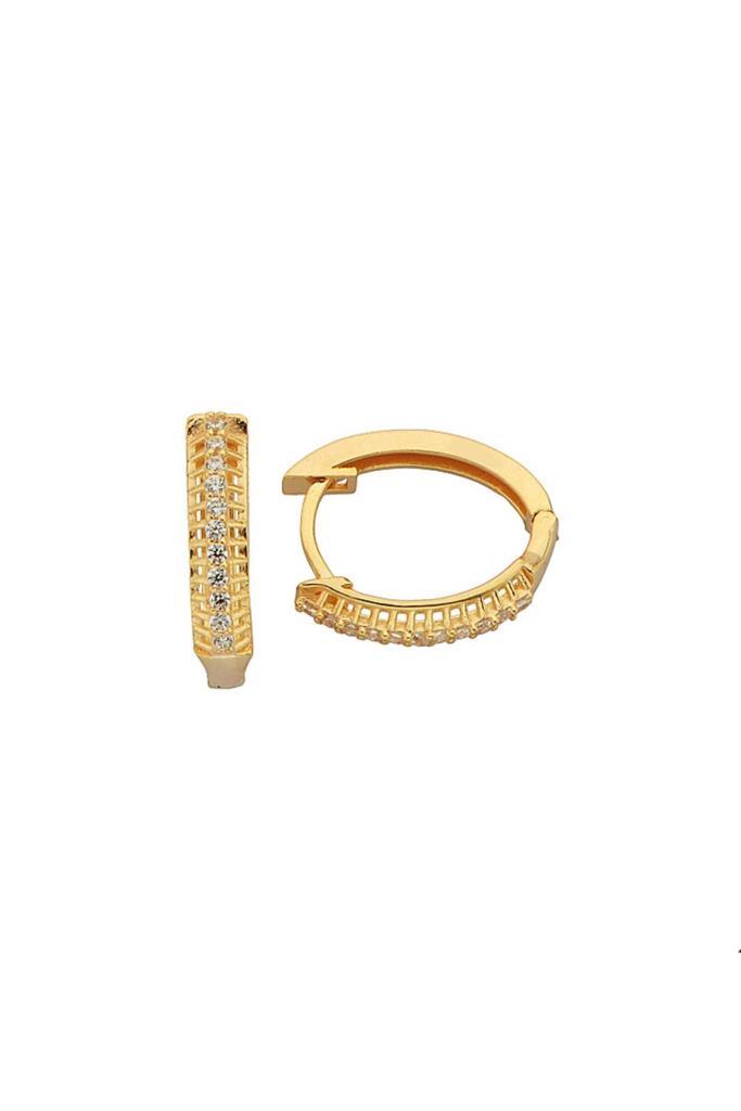 Golden Stone Ring Earrings