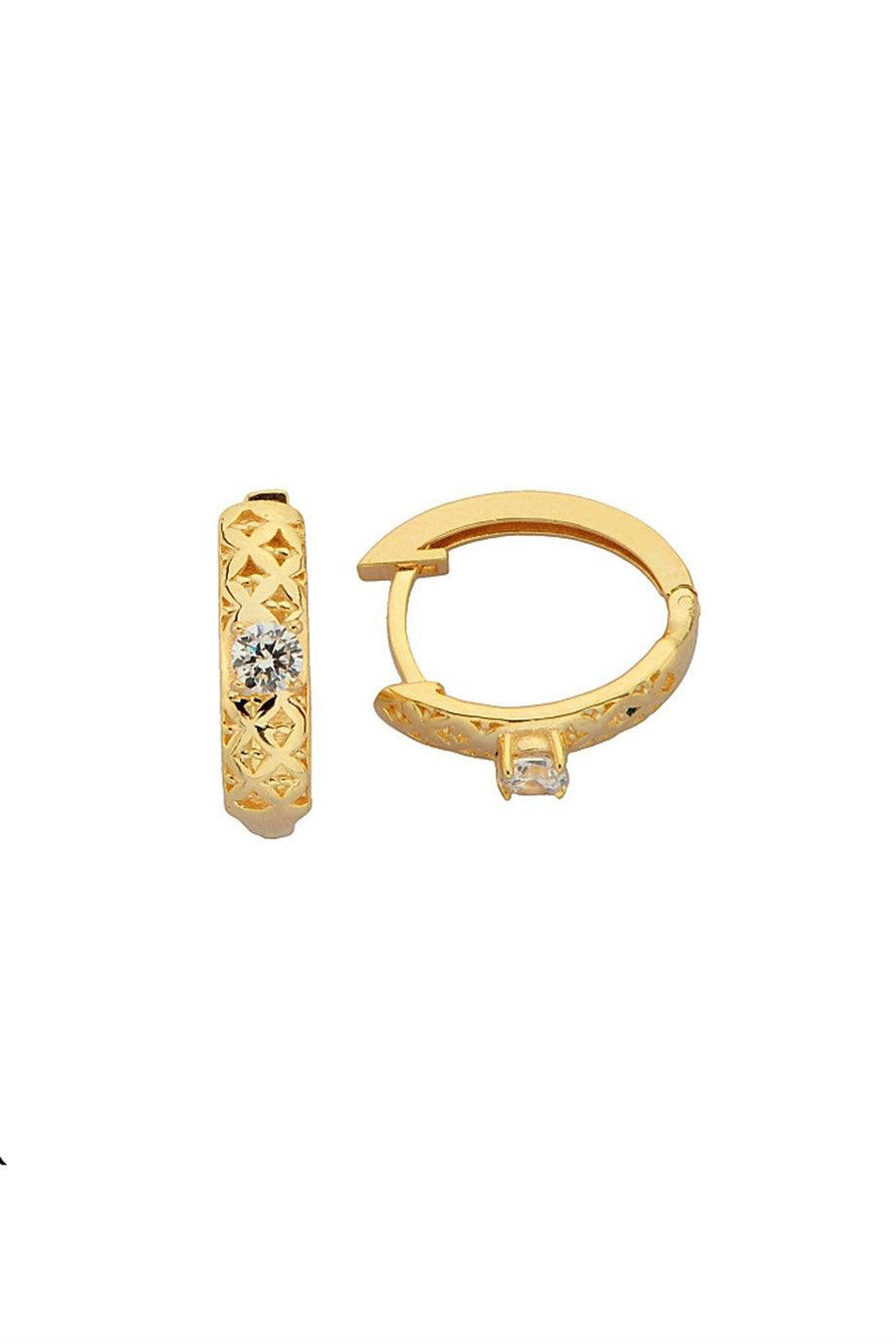 Golden Stone Ring Earrings
