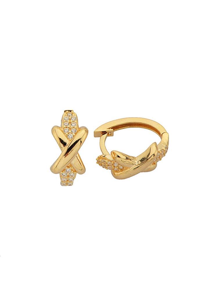 Golden Stone Ring Design Earrings