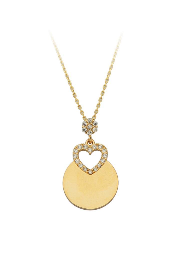 Golden Stone Heart Detail Necklace