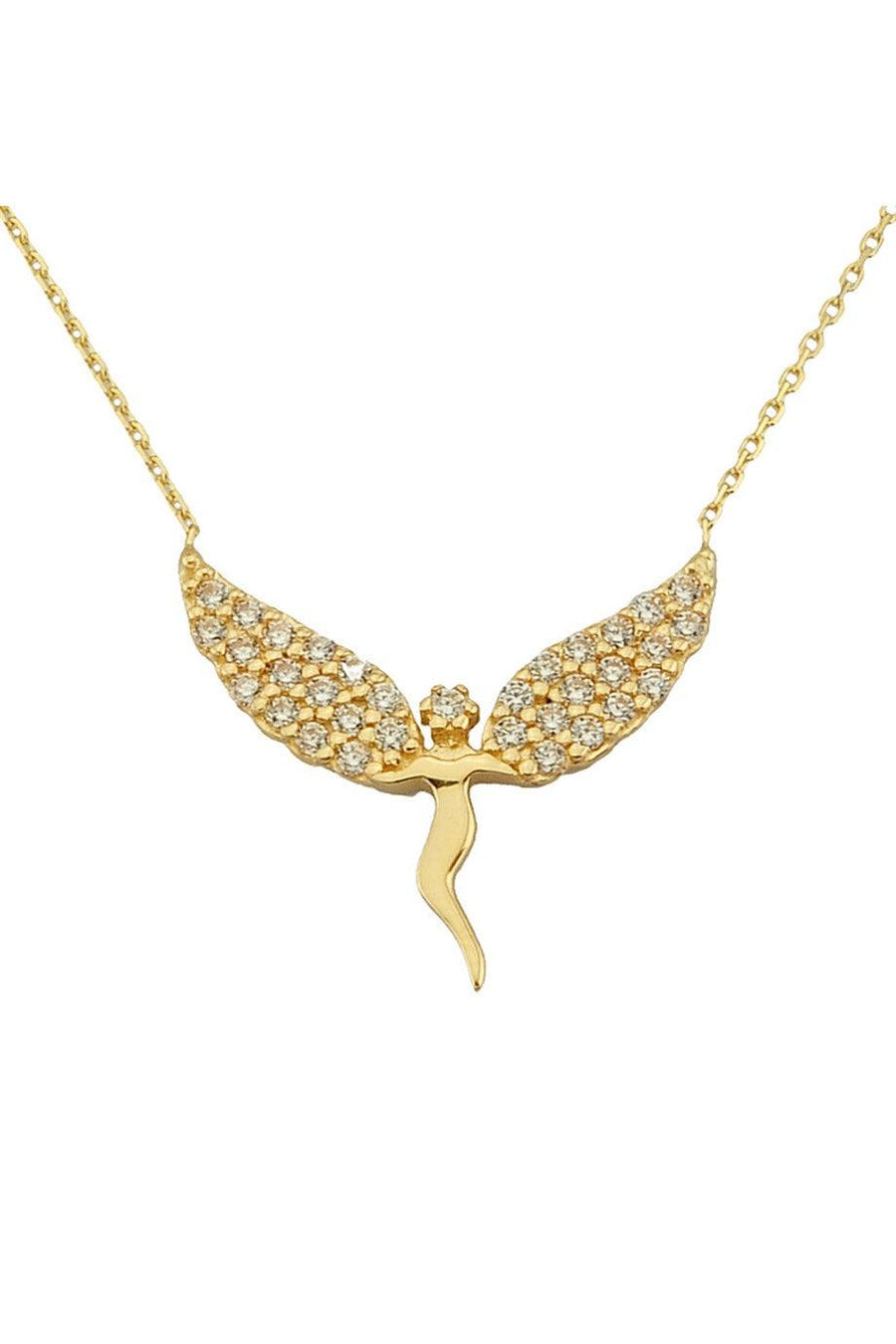 Gold Stone Angel Necklace