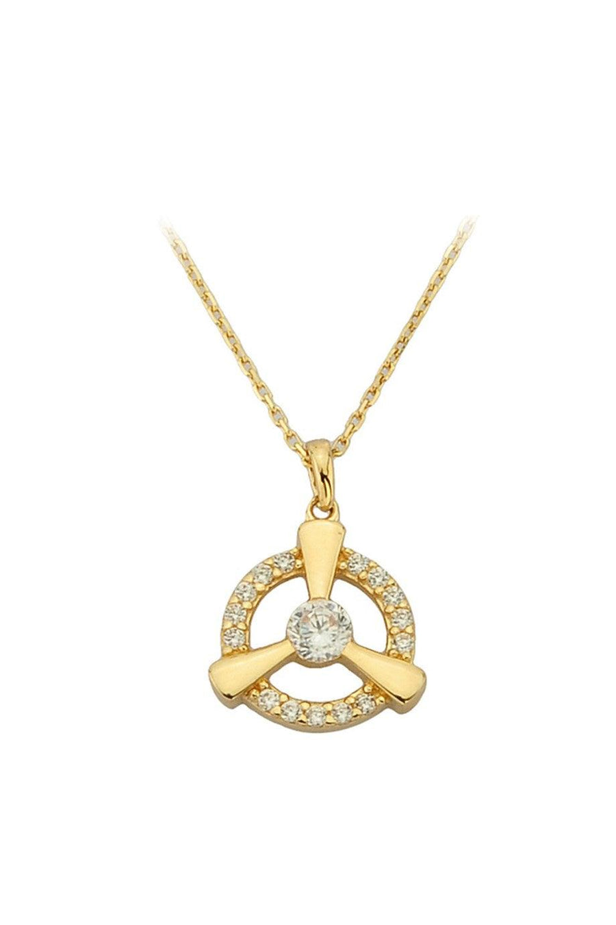 Gold Stone Design Necklace